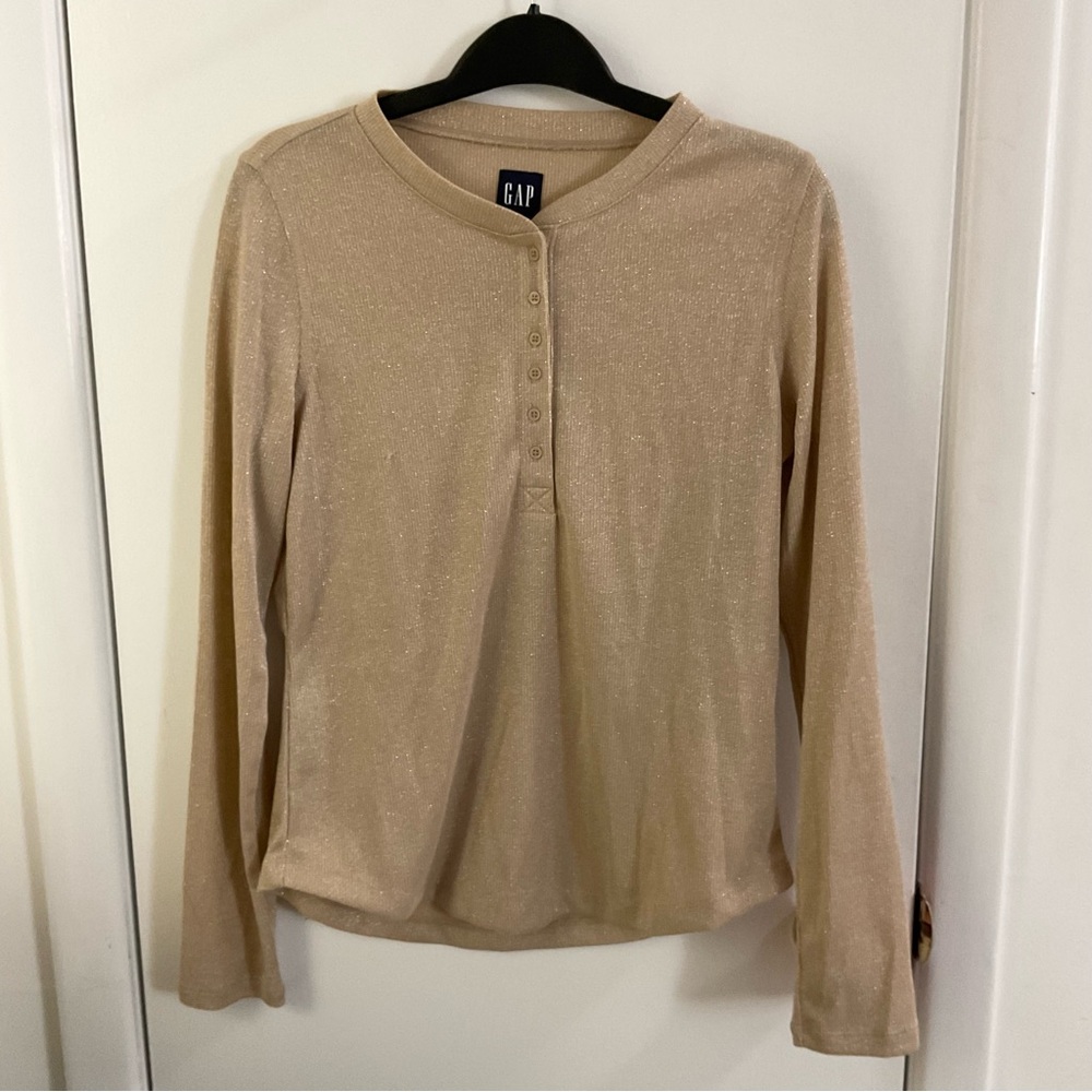 Gap Women’s Metallic Henley T-Shirt
